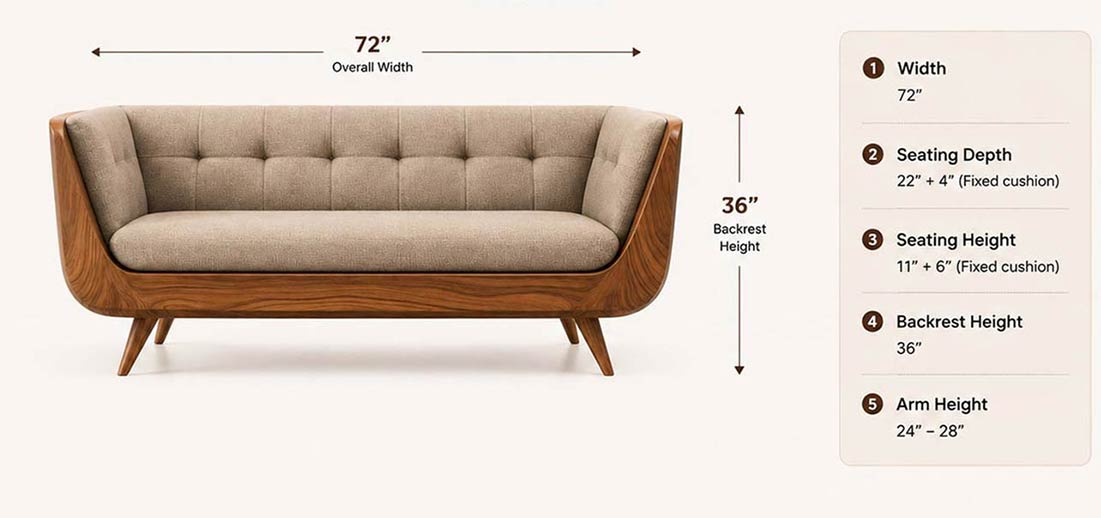 Curved Sofa Dimensions
