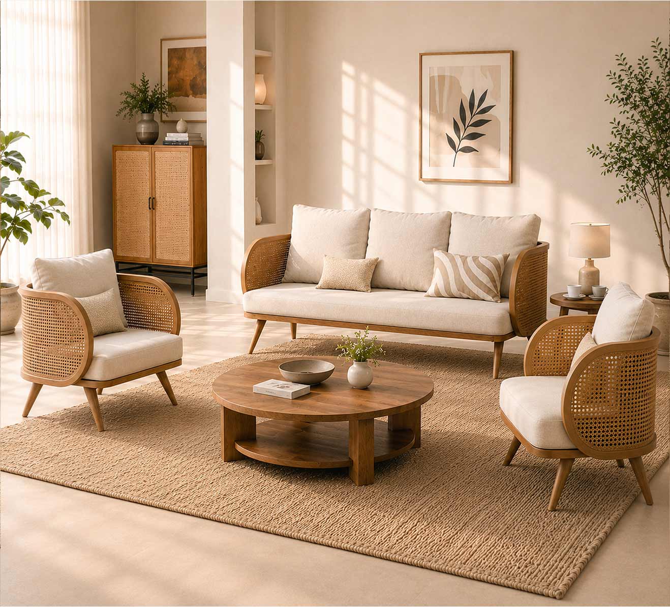 Serene Cane Living Set